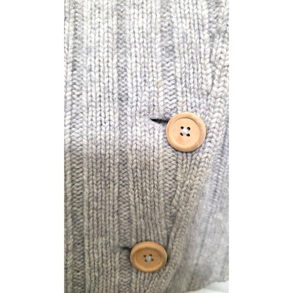 Garnet Hill Women's Gray Fisherman Cabled Button-Up Cardigan Sweater Size S 70% - Picture 5 of 7